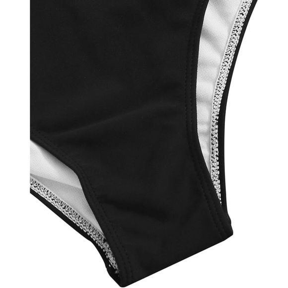 SweatyRocks Color Block One Shoulder Cutout 1pc Monokini Swimsuit SZ L: NWOT - Picture 4 of 12